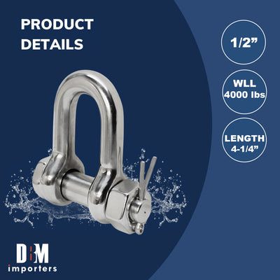 T316 Stainless Steel Marine Bolt Screw Pin Chain Shackle D Anchor