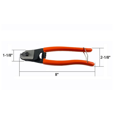 1/8'' Stainless Steel Wire Rope Shear Cutting Capacity 8'' Cable Rail Wire Cutter