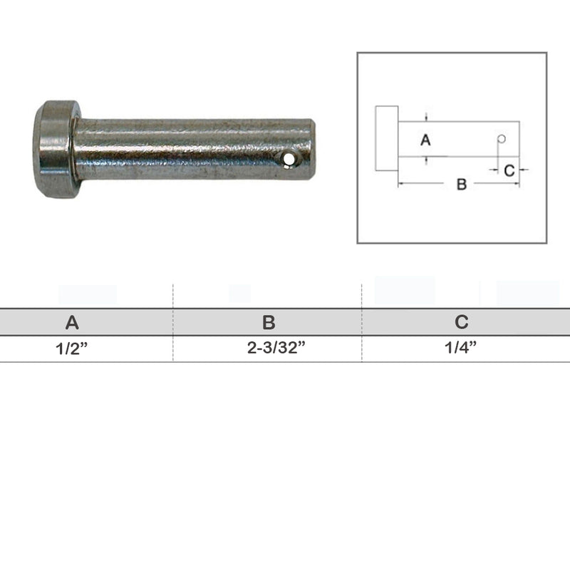 T316 Stainless Steel Marine Clevis Pin Round Fastener Pin Hitch Yacht Sailing