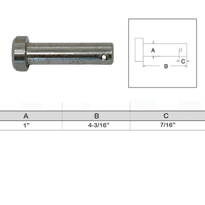 T316 Stainless Steel Marine Clevis Pin Round Fastener Pin Hitch Yacht Sailing