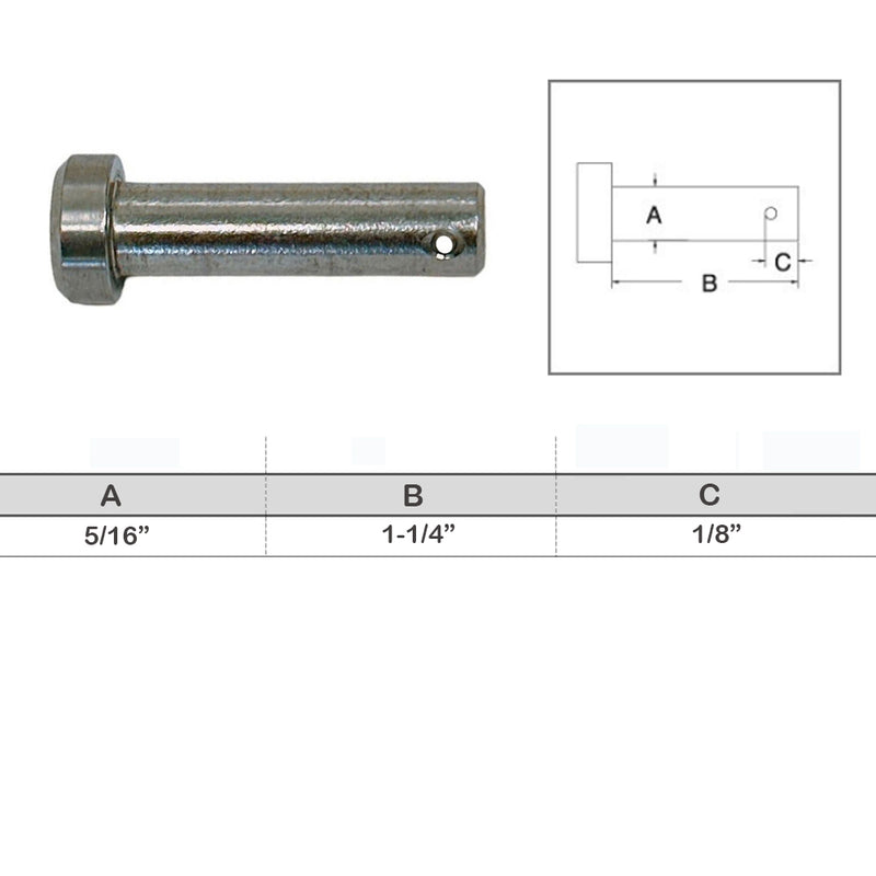 T316 Stainless Steel Marine Clevis Pin Round Fastener Pin Hitch Yacht Sailing