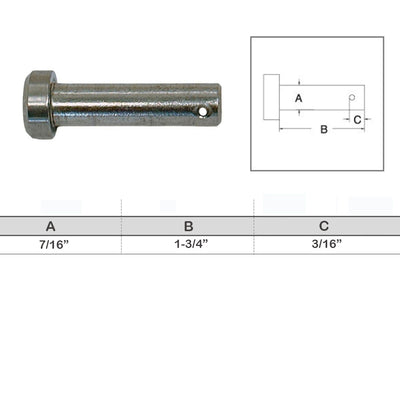 T316 Stainless Steel Marine Clevis Pin Round Fastener Pin Hitch Yacht Sailing