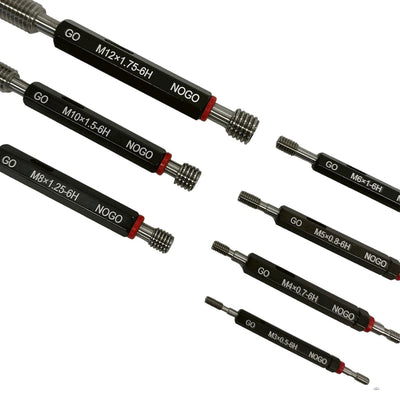 7 PIECE H6 METRIC THREAD PLUG GAGE SET Go-NoGo X Tolerance Gauge