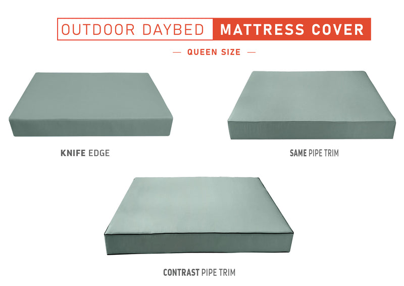 Queen Size Outdoor Daybed Mattress Fitted Sheet |COVER ONLY| 80" x 60" x 6"