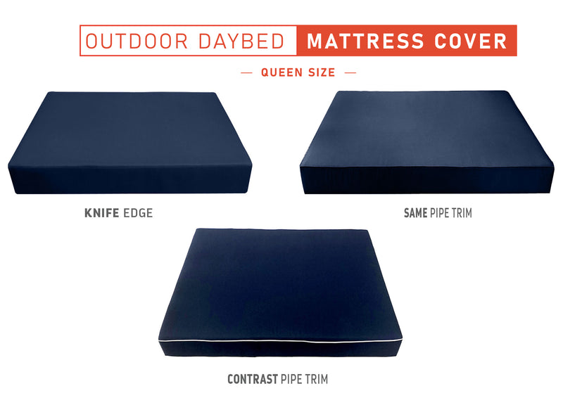 Queen Size Outdoor Daybed Mattress Fitted Sheet |COVER ONLY| 80" x 60" x 6"