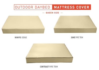 Queen Size Outdoor Daybed Mattress Fitted Sheet |COVER ONLY| 80" x 60" x 6"