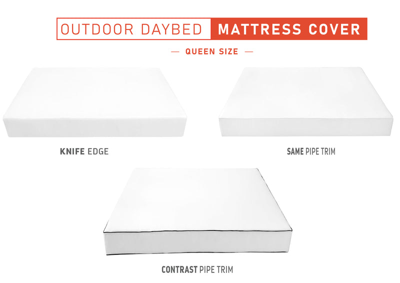 Queen Size Outdoor Daybed Mattress Fitted Sheet |COVER ONLY| 80" x 60" x 8"