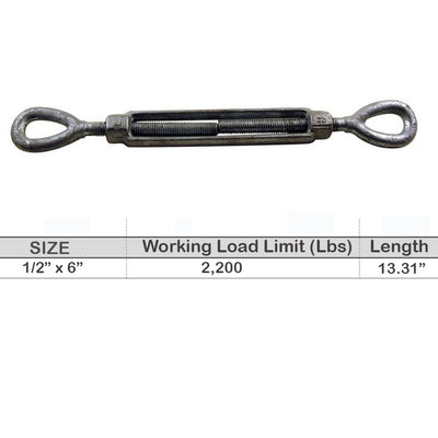 TURNBUCKLES - GALVANIZED, DROP FORGED CARBON STEEL