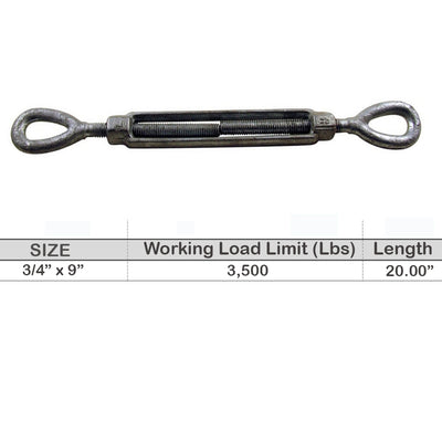 TURNBUCKLES - GALVANIZED, DROP FORGED CARBON STEEL