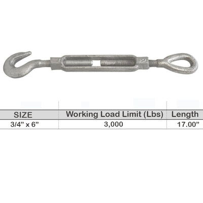 TURNBUCKLES - GALVANIZED, DROP FORGED CARBON STEEL