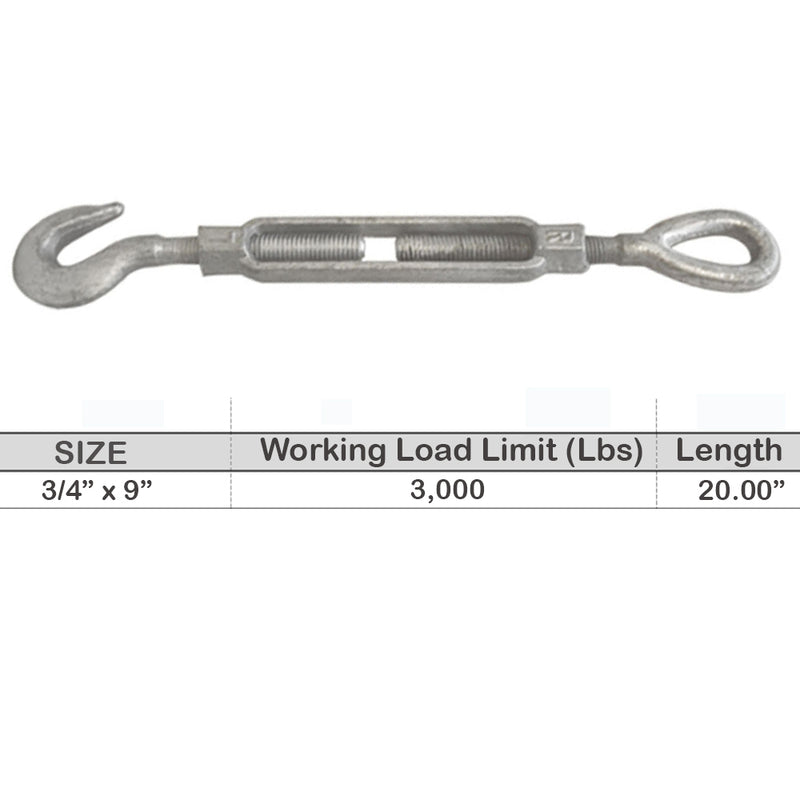 TURNBUCKLES - GALVANIZED, DROP FORGED CARBON STEEL