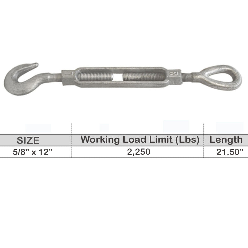 TURNBUCKLES - GALVANIZED, DROP FORGED CARBON STEEL