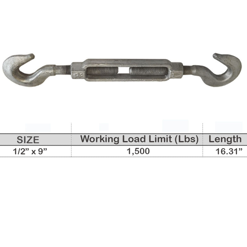 TURNBUCKLES - GALVANIZED, DROP FORGED CARBON STEEL