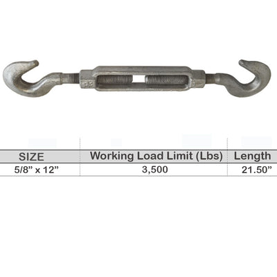 TURNBUCKLES - GALVANIZED, DROP FORGED CARBON STEEL