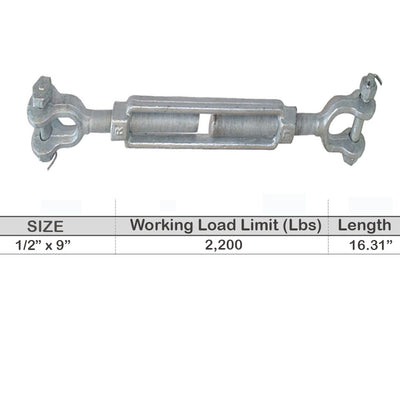 TURNBUCKLES - GALVANIZED, DROP FORGED CARBON STEEL