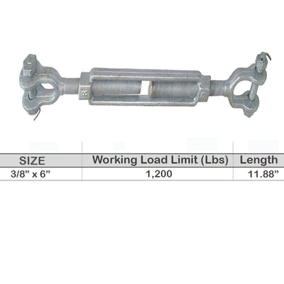 TURNBUCKLES - GALVANIZED, DROP FORGED CARBON STEEL