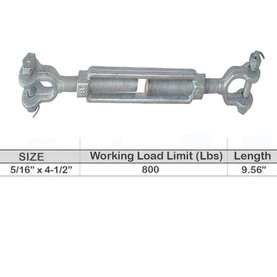 TURNBUCKLES - GALVANIZED, DROP FORGED CARBON STEEL