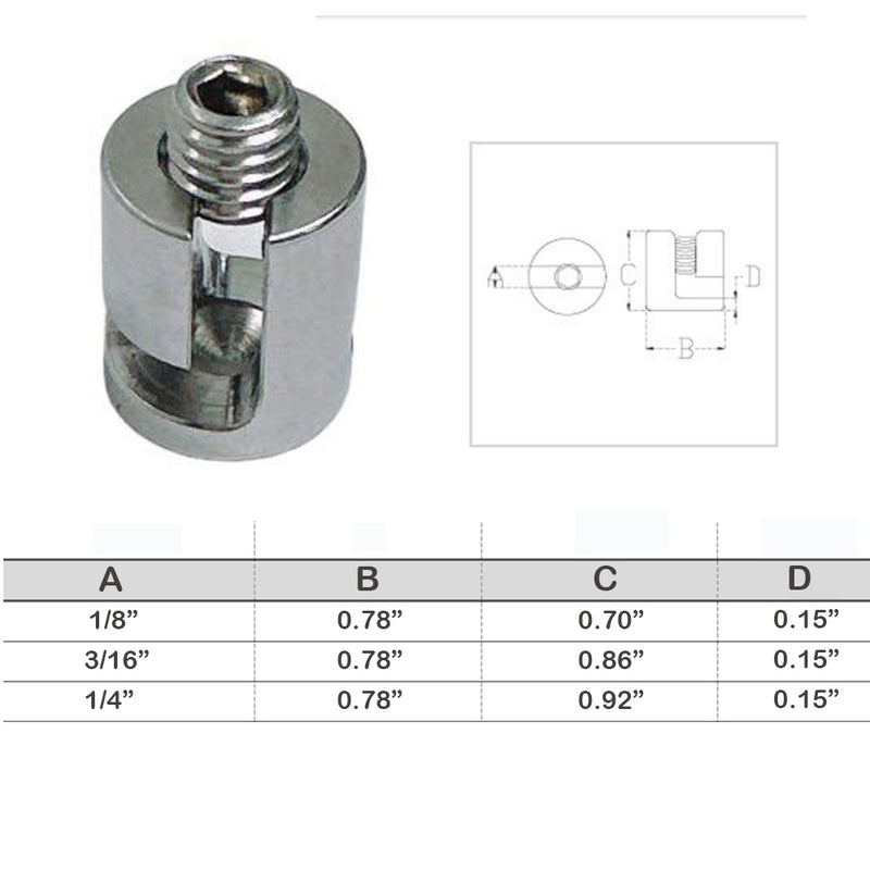 Adjustable Cross Cable Clip Clamp For Railing Wire Cable Rope Stainless Steel T316