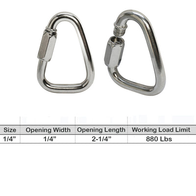 Delta Quick Links Stainless Steel T316 Triangle Carabiner