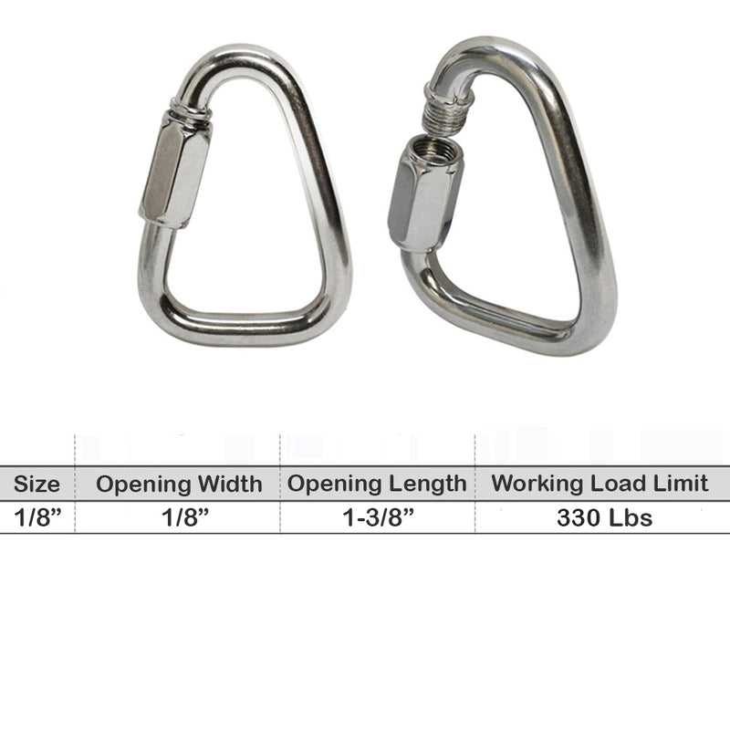 Delta Quick Links Stainless Steel T316 Triangle Carabiner