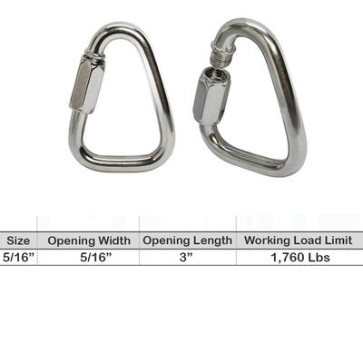 Delta Quick Links Stainless Steel T316 Triangle Carabiner