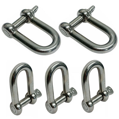 5 PC Stainless Steel 1/4" DEE Shackle D Paracord Anchor Rigging Marine Boat SS