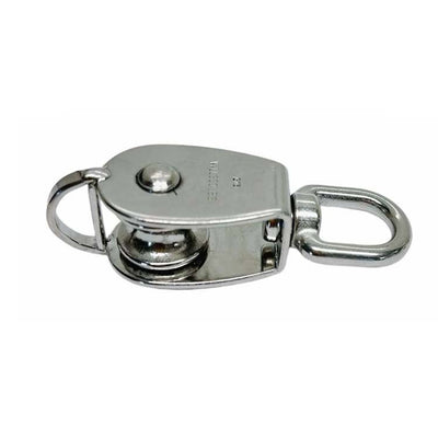 1" Single Pulley Block, 316 Stainless Steel, Pulley Block Wheel Swivel Lifting