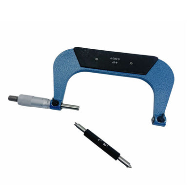 4-5" Range Screw Thread Micrometer Kit With 4 Anvils 0.0001'' Grad .00020"/0.005mm Accuracy