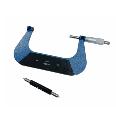 4-5" Range Screw Thread Micrometer Kit With 4 Anvils 0.0001'' Grad .00020"/0.005mm Accuracy