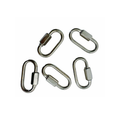 Set Of 10 PC Boat Marine Stainless Steel Quick Link 3/8" Locking Carabiners Quickdraws WLL 1,600 LBS Capacity