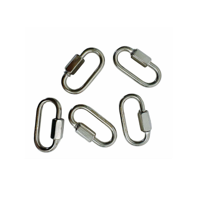 Set Of 10 PC Boat Marine Stainless Steel Quick Link 3/8" Locking Carabiners Quickdraws WLL 1,600 LBS Capacity