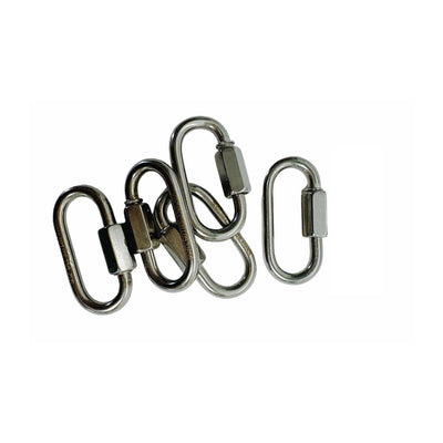 Set Of 10 PC Boat Marine Stainless Steel Quick Link 3/8" Locking Carabiners Quickdraws WLL 1,600 LBS Capacity