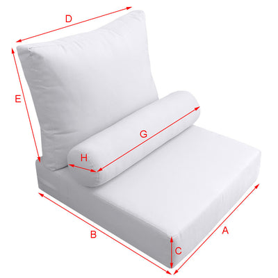 Small Size Outdoor Deep Seat Back Rest Bolster SLIP COVERS ONLY