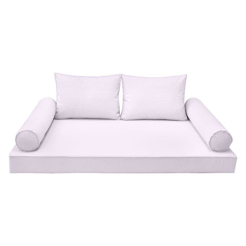 Model-1 AD107 Twin-XL Size 5PC Pipe Trim Outdoor Daybed Mattress Cushion Bolster Pillow Complete Set