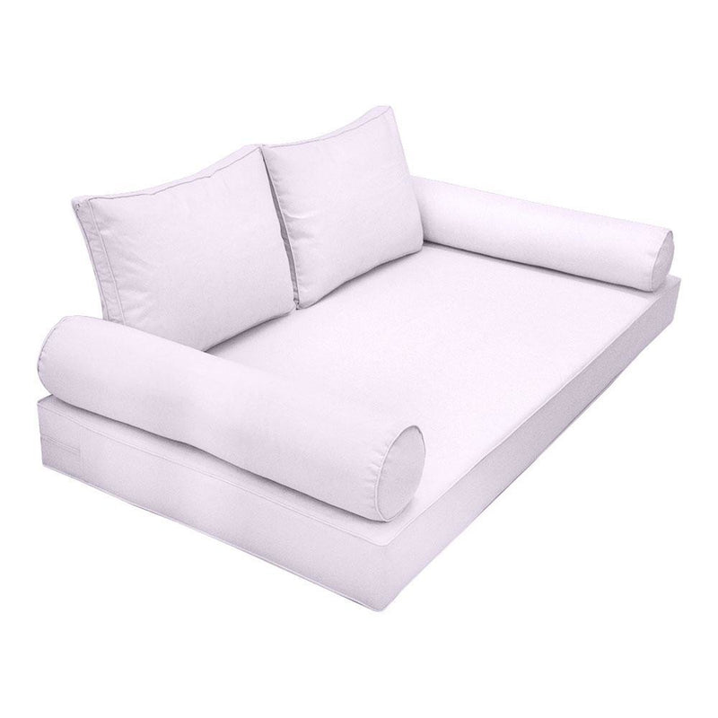 Model-1 AD107 Twin-XL Size 5PC Pipe Trim Outdoor Daybed Mattress Cushion Bolster Pillow Complete Set