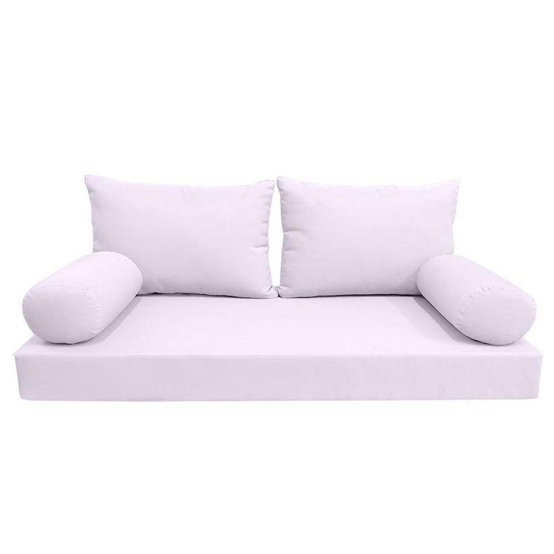 Model-2 AD107 Twin-XL Size 5PC Knife Edge Outdoor Daybed Mattress Bolster Pillow Fitted Sheet Cover Only