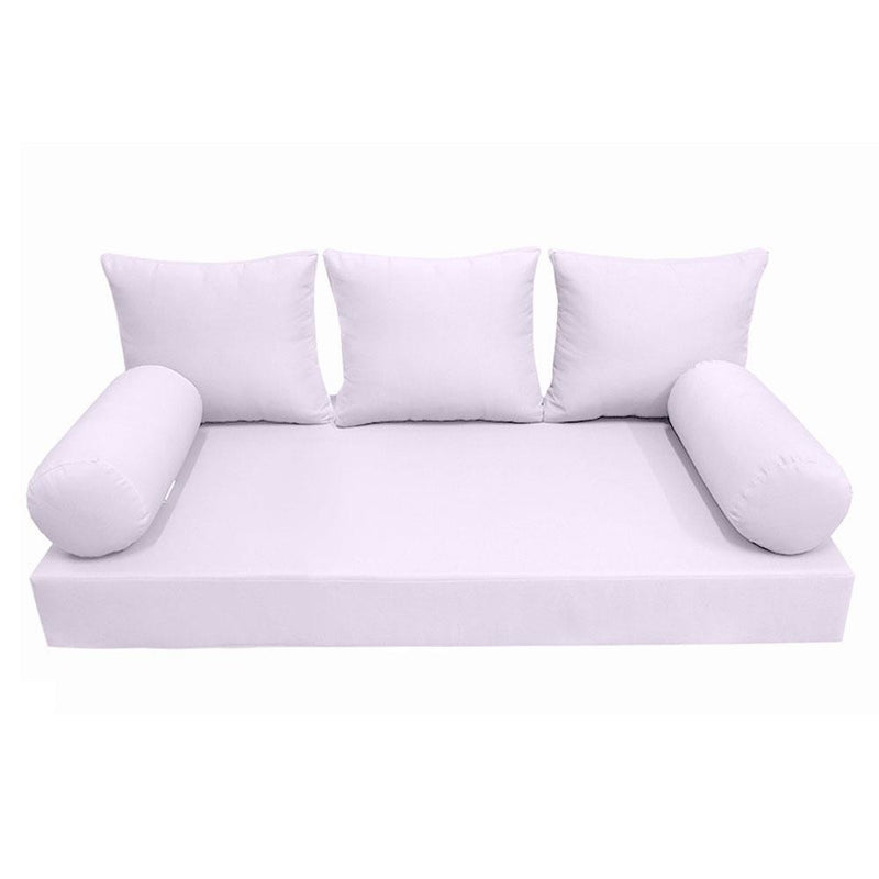 Model-3 AD107 Twin-XL Size 6PC Knife Edge Outdoor Daybed Mattress Cushion Bolster Pillow Complete Set