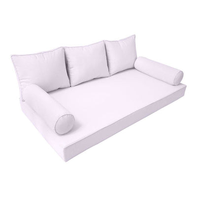 Model-3 AD107 Twin-XL Size 6PC Pipe Trim Outdoor Daybed Mattress Cushion Bolster Pillow Complete Set