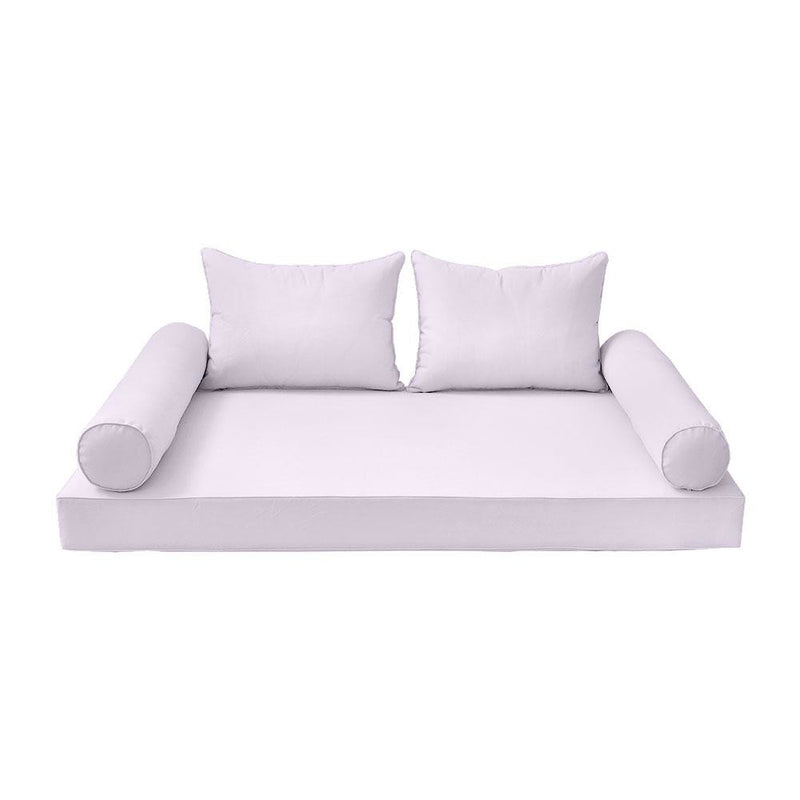 Model-4 AD107 Twin-XL Size 5PC Pipe Trim Outdoor Daybed Mattress Cushion Bolster Pillow Complete Set