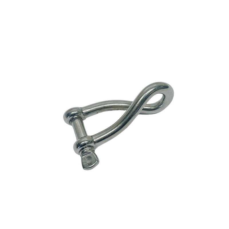 3/16" Stainless Steel 316 Twisted Shackle Screw Pin,520 Lb WLL Marine Grade