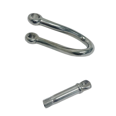 3/16" Stainless Steel 316 Twisted Shackle Screw Pin,520 Lb WLL Marine Grade