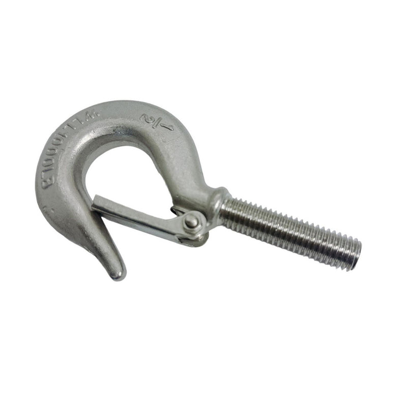 Marine 1/2" Threaded Shank Hook Drop Forged Hook 1,000 Lb WLL Stainless Steel