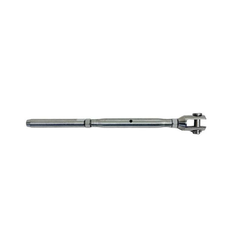 Marine 1/4" Thread Fork & Hand Swage Stud Turnbuckle 1/8" Cable Stainless Steel