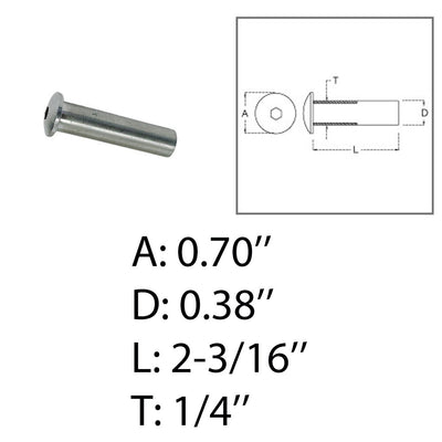 Marine Boat Decking Railing Dome Head Stud Receiver Wire Cable Railing Stainless Steel T316