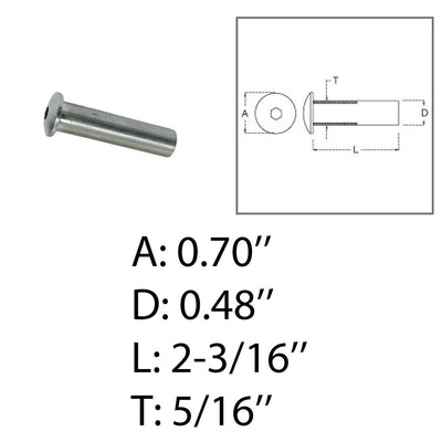 Marine Boat Decking Railing Dome Head Stud Receiver Wire Cable Railing Stainless Steel T316