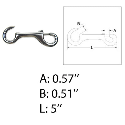 Marine Boat 5"L Bolt Snap Hook Open Eye Bolt Hook Snap Lock Stainless Steel T316