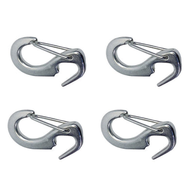 4 Pcs Stainless Steel T316 Open End Spring Snap Tack Hook,Sail Snap Hook 1-7/8"L