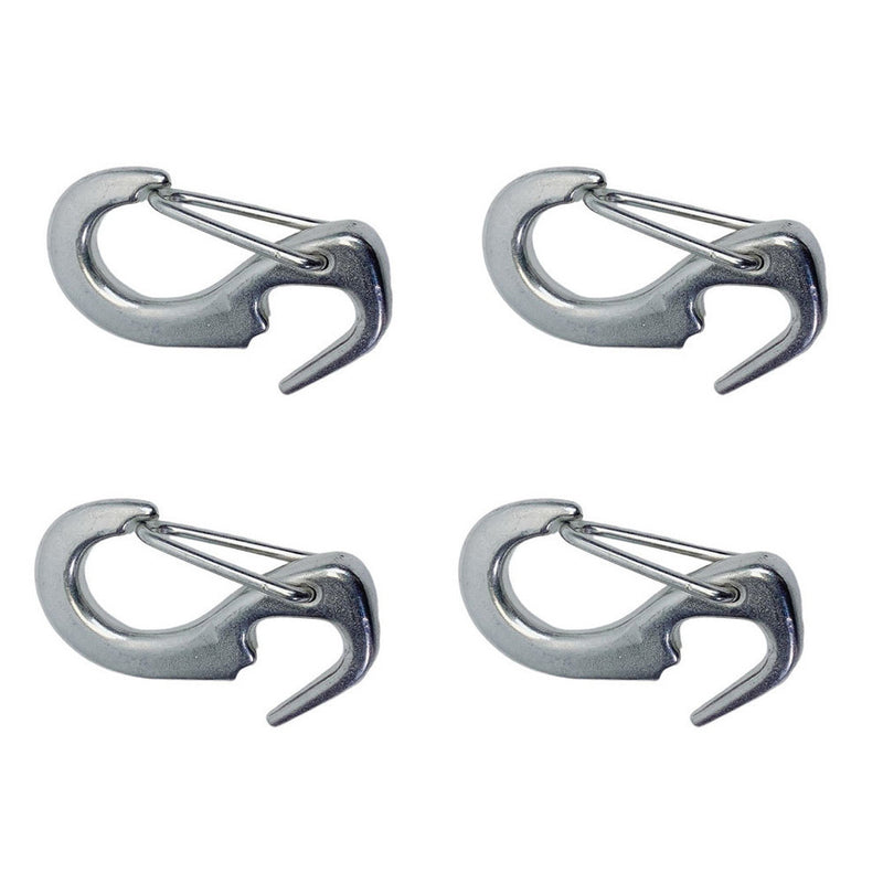 4 Pcs Stainless Steel 316 Open End Spring Snap Tack Hook, Sail Snap Hook 2-1/2"L