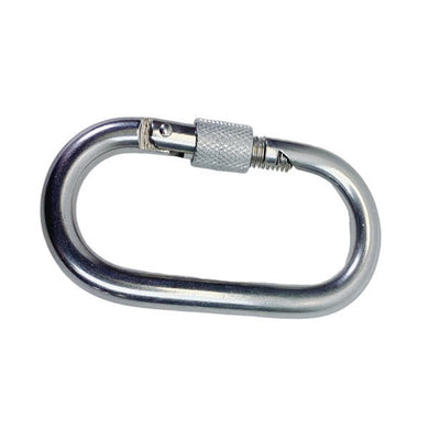 1/4" Carabiner Clip Spring Snap Hook Oval Shape W/ Lock Nut Stainless Steel T316