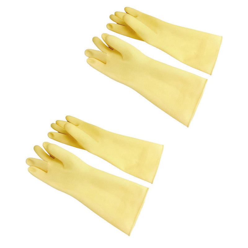 2 Pairs 13.5" Cleaning Gloves, Reusable Rubber Dish Gloves,Latex Non-Slip Gloves